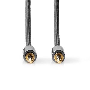 Stereo-Audiokabel | 3,5 mm Male - 3,5 mm Female | Gun Metal Grey | Gevlochten kabel