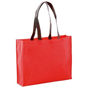 Draagtas/schoudertas/boodschappentas in de kleur rood 40 x 32 x 11 cm