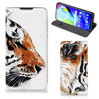 Bookcase Motorola Moto G8 Power Watercolor Tiger - thumbnail