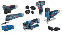 Bosch Blauw 5 TOOLKIT  GSR 12V-15 FC + 4 opzetstukken + GOP 12V-28  + GHO 12V-20  + GWS 12V-76 + GST 12V-70 0615A0017D