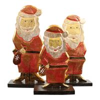 Houten Kerstmannen Rood (Set van 3) - thumbnail