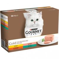 Gourmet Gold Mousse met kip/zalm/niertjes/konijn kat 12-pack 48 x 85 g - thumbnail