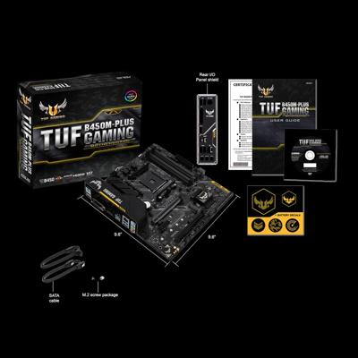 TUF B450M-PLUS GAMING - Moederbord - micro ATX - Socket AM4 - AMD B450 - USB 3.1 Gen 1, USB 3.1 Gen 2, USB-C Gen1 - Gigabit LAN TUF B450M-PLUS GAMING - Moederbord - micro ATX - Socket AM4 - AMD B450 - USB 3.1 Gen 1, USB 3.1 Gen 2, USB-C Gen1 - Gigabit LAN