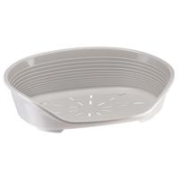 Ferplast Hondenbed, Plastic Hondenbed Middelgrote Honden, 100% Gerecycled Plastic, Huisdierbed Wasbaar, Hondenmand, Ademend & Antislip, Siesta Deluxe 70,5 x 52 x 23,5 cm, M, Grijs