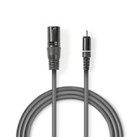 Nedis COTH15205GY30 Xlr-audiokabel Xlr 3-pins Male - Rca Male 3,0 M Grijs - thumbnail