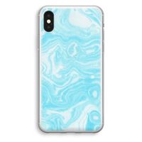 Waterverf blauw: iPhone XS Transparant Hoesje