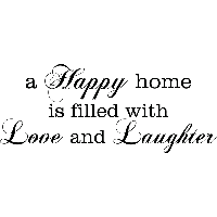 A happy home - Muursticker