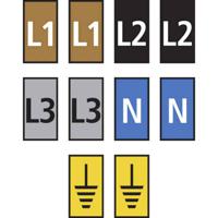 HellermannTyton WIC2-L1,L2,L3,N,Earth-PA66-MIX Markeerclip Opdruk L1, L2, L3, N, Erde 561-02300