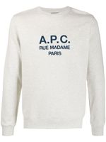 A.P.C. sweat à logo brodé - Tons neutres - thumbnail