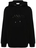 Lanvin embroidered-logo cotton hoodie - Noir - thumbnail