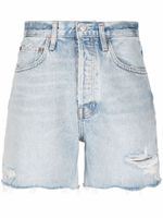 AGOLDE short en jean à effet usé - Bleu