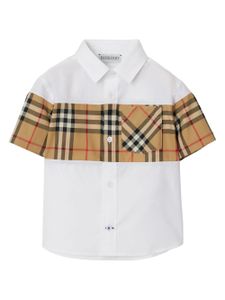 Burberry Kids chemise à empiècements Vintage Check - Blanc