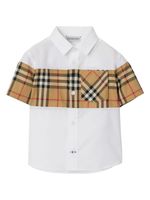 Burberry Kids chemise à empiècements Vintage Check - Blanc - thumbnail