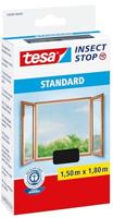 tesa Insect Stop Standard Vliegenhor voor Ramen - Insectenhor, raamhor - Met klittenband - Snij uw eigen horraam op maat - Muggenhor, antraciet, 150 cm x 180 cm