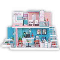 Miniatuurhuis Bouwpakket Groot - Pink Retro Café - thumbnail