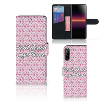 Sony Xperia L4 Portemonnee Hoesje Flowers Pink DTMP - thumbnail