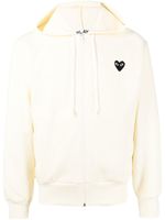 Comme Des Garçons Play hoodie zippé à logo imprimé - Jaune - thumbnail