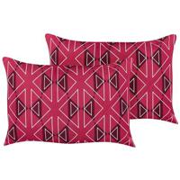 Beliani-MEZZANO-Tuinkussen set van 2-Roze-40 x 60 cm-Polyester - thumbnail