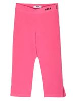 MSGM Kids pantalon droit à logo brodé - Rose