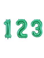 Folat - Groene Metallic Mat Folieballon Cijfer 1-86cm