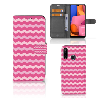 Samsung Galaxy A20s Telefoon Hoesje Waves Pink