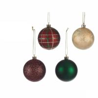 Krist+ Kerstballenset, meerkleurig, 6 cm, kunststof, 24 stuks