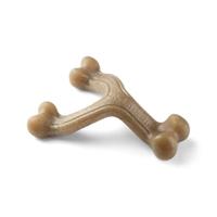 Nylabone Maximale sterkte taaie extreme gastronomische wishbone hond kauwspeelgoed, doordrenkt met extra spek smaak door het hele bot, groot, voor honden 0-23 kg, bruin