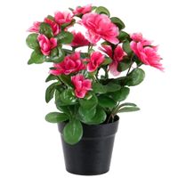 Azalea Kunstbloemen - in pot - rood/roze - H25 cm - thumbnail