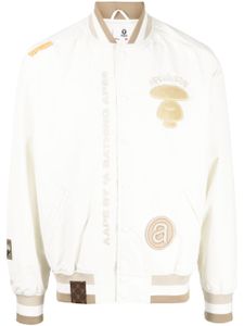 AAPE BY *A BATHING APE® veste bomber à broderies - Blanc