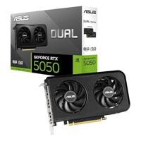ASUS Dual GeForce RTX™ 5050 8 GB GDDR6 (PCIe 5.0, 8 GB GDDR6, DLSS 4, HDMI 2.1b, DisplayPort 2.1b, 2-sleuven, axiaal-tech ventilatorontwerp, 0dB-technologie, Dual BIOS en meer)