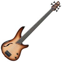 Ibanez Bass Workshop SRH505F-NNF Aerium Fretless Natural Browned Burst Flat - Elektrische basgitaar