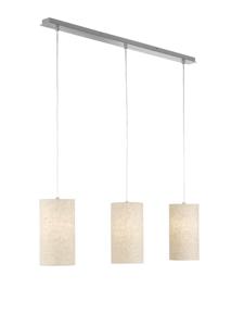 Fischer & Honsel 3-licht hanglamp Thor met zandkleur linnen 60584