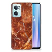 OnePlus Nord CE 2 5G TPU Siliconen Hoesje Marmer Bruin - thumbnail