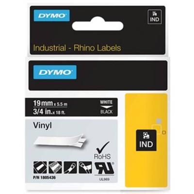 Labeltape DYMO IND RHINO 1805436 Vinyl Tapekleur: Zwart Tekstkleur:Wit 19 mm 5.5 m Labeltape DYMO IND RHINO 1805436 Vinyl Tapekleur: Zwart Tekstkleur:Wit 19 mm 5.5 m