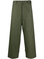 Kenzo pantalon ample en coton à taille mi-haute - Vert