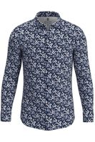 Desoto Slim Fit Jersey shirt blauw, Bloemen