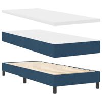 vidaXL Boxspringbed met matras stof blauw 80x200 cm