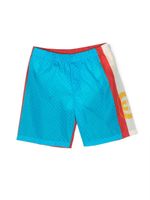 Gucci Kids monogram panelled swim shorts - Bleu