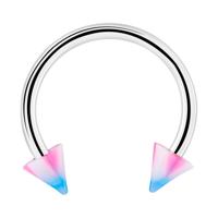 Circular barbell met cones Chirurgisch staal 316L / Acryl Circular Barbells