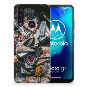 Motorola Moto G8 Power Lite Siliconen Hoesje met foto Badges