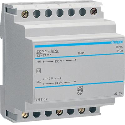 Hager ST313 Veiligheidstransformator 12 V, 24 V 1.33 A