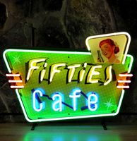 Fifties Cafe Neon Verlichting Met Achterplaat 70 x 50 cm