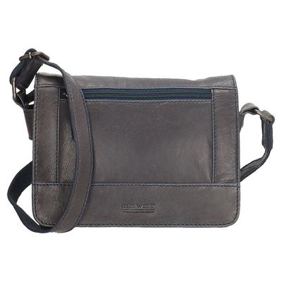 Old West Crossbody Schoudertasje met Overslag Navy Blauw