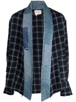 Greg Lauren veste à design patchwork - Bleu - thumbnail