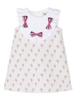 Hucklebones London robe à imprimé rose - Blanc