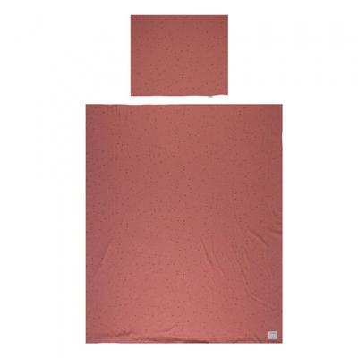 Little Indians dekbedovertrek Dots junior 140 x 200 cm katoen terracotta