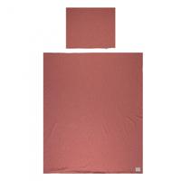 Little Indians dekbedovertrek Dots junior 140 x 200 cm katoen terracotta