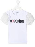 Moschino Kids t-shirt à manches volantées - Blanc