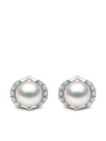 Yoko London puces d'oreilles Trend en or blanc 18ct ornées de diamants et de perles - Argent - thumbnail