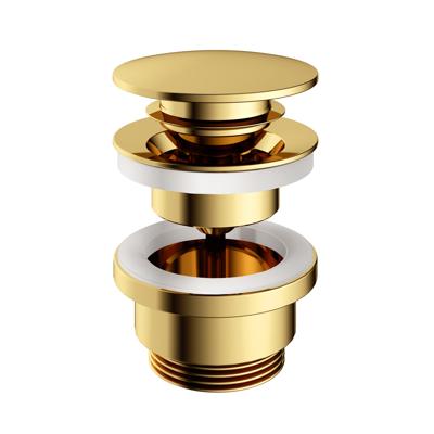 Hotbath Cobber Clickplug Clickwaste Gepolijst Messing PVD P710